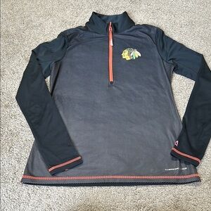 NHL Chicago Blackhawks Majestic 1/4 Zip Athletic Sweatshirt Womens sz M